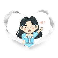 Chibi Character - Cute Girl blue