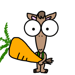 A horse with big round eyes