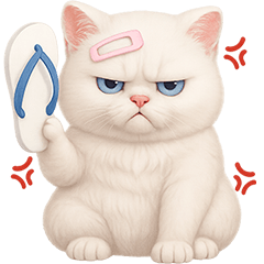 White Cat Pink Hair Clip (No Text)