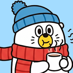しろくまぁくんの【冬】のスタンプ