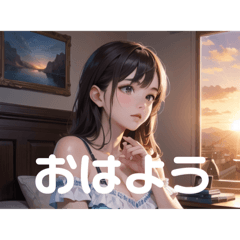ニャン子スタンプ、おはよう