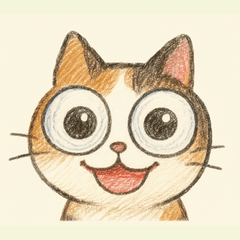 Big-eyed calico cat daily Stickers 2