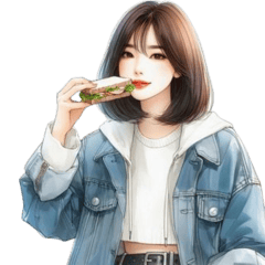 Short-haired girl in fashion 1 (ANM) – LINE stickers | LINE STORE
