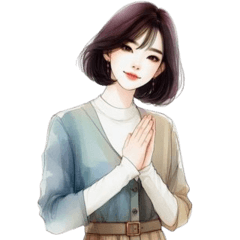 ショートヘアの女の子 3 (ANM)