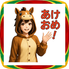 Horse Costume Girl Stickers