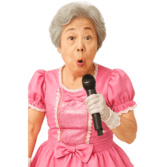 Grandma in an idol costume
