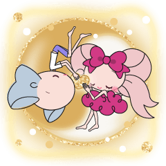 Ribbon girl in love 5  Twin-Ray Sticker