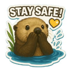 앞발로 얼굴 가린 귀여운 리얼 해달 스티커