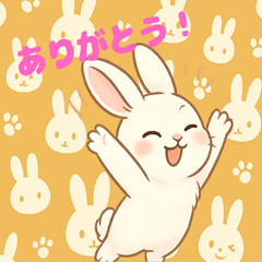 Fluffy White Bunny: Cute Daily Stickers