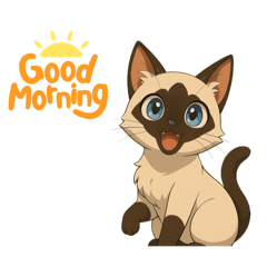 Animal Sticker Siamese Cat EditionEngVr