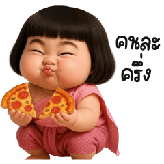 สาวน้อยตัวอ้วงเเต่งชุดไทยไปเดินงาน