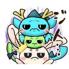 麻呂ウサ、ドラ丸、みのすけ仲良しスタンプ