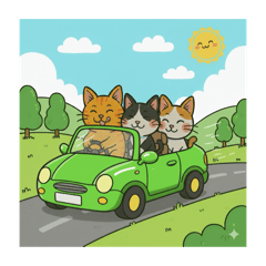 cat_car_green