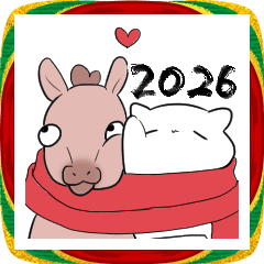 お正月のなんだかゆるいシロネコ