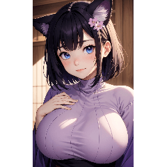 ภาพเหมือนของสาวแมวสีม่วง