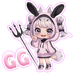 Bunny Devil Gamer Stickers