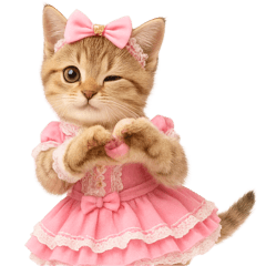 A kitten dressed in an idol costume