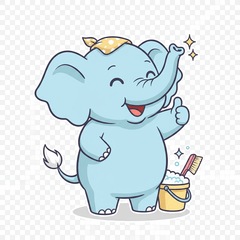 The Cute Housekeeping Elephant