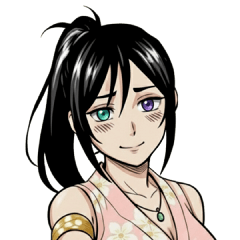 Odd-Eye Kimono Girl: Daily Use Stickers