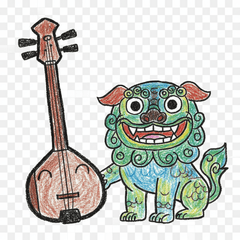 okinawa sanshin stsickers