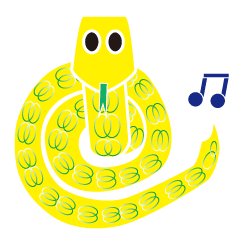 Golden snake spins around & around