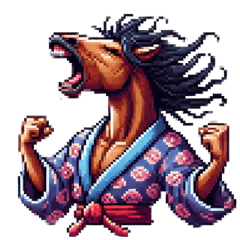 Cool Horse Stickers (Samurai)