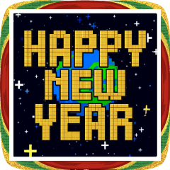 Big! Pixel Art Alien New Year 2026(s130)