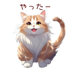 long-haired cat stickers