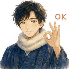 winter kimono boy daily conversation