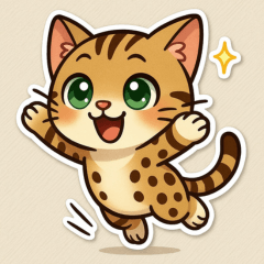 Bengal Cat Bellchum Stickers