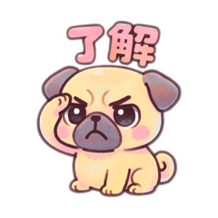 Cute pastel pug (Japanese)