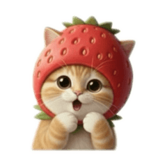Little Red Strawberry Cat