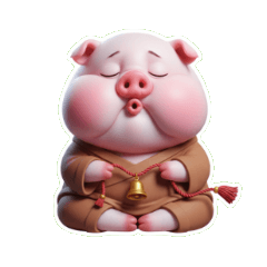 Pink Pig Praying for Family2