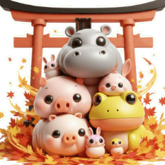 Frog Family Praying for Peace