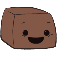 四角いチョコレートの顔リアクション