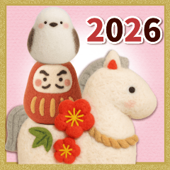 2026馬年賀年貼圖｜新年快樂・大人可愛風