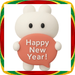 BIG 3D Rabbit talk sticker #2026