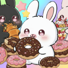 Cute foodie rabbits.