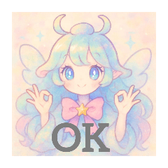 魔法少女風女の子たちのスタンプ