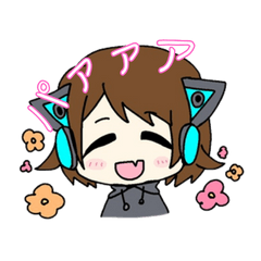 Cat Ear Headphones Girl Sticker Vol.1