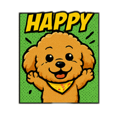 POW! Cute Comic Dog Stickers