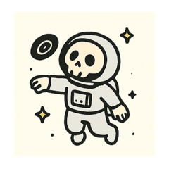 The Skeleton Hoodie Man in space