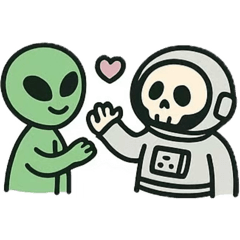 骸骨パーカー男と宇宙人、一期一会