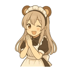 萌え萌えキュン熊耳ロン毛メイド