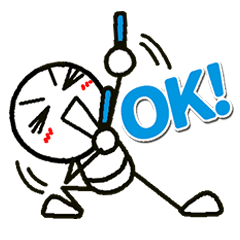 Stick Figure Fan Stickers: blue Member