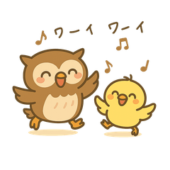 Hoot&peep-kawaii owl&chick duo