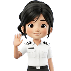 เจ้าหน้าที่สาวท่าเรือ แบบเคลื่อนไหวได้