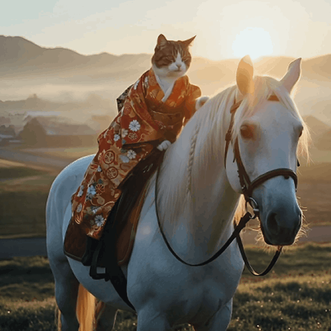popup horse and cat