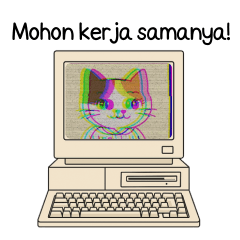Glitchy Retro Animal Sticker