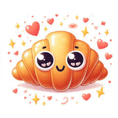 かわいいクロワッサンのカートゥーンスタン